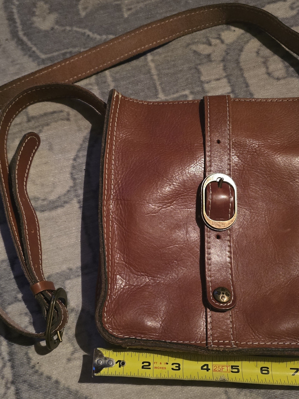 Patricia Nash Italian Leather Crossbody Bag with Buckle Strap